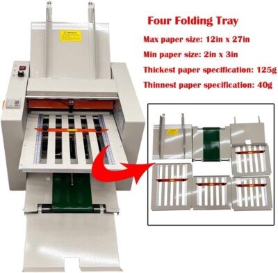 110V Adjustable Auto Electric Paper Folding Machine Different Folders ZE-8B/4