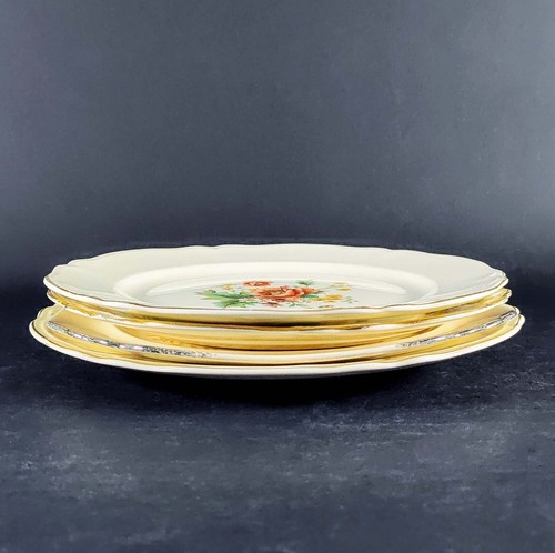 Decorative Mismatched Plate Collage Vintage Cottage Shabby Gallery Wall Set of 4 - Picture 12 of 15