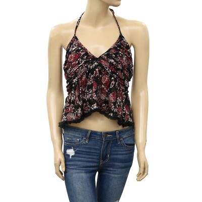 Free People Kahlo Printed Halter Blouse Top Endless Summer Smocked S New 215711
