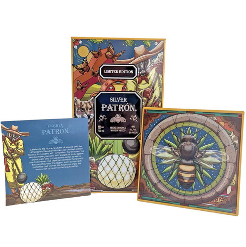 Patron Silver Tequila Joeartz Berrelini Mexico Aztec Tin 2018 Limited Edition