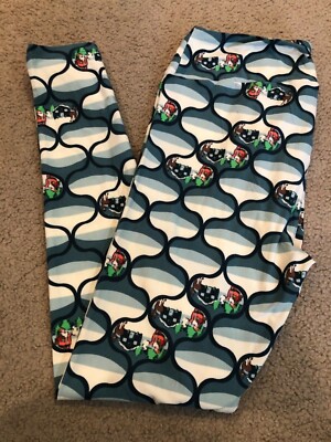 Lularoe Leggings Christmas Deer Winter Wonderland Pod Ice Skate TC Tall Curvy