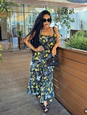ZARA NWT WOMAN SS24 MIDI FLORAL PRINT DRESS BLACK / YELLOW ZARA NWT WOMAN SS24 MIDI FLORAL PRINT DRESS BLACK / YELLOW