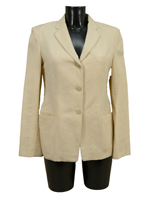 LUCIANO BARBERA Damen Blazer 38 DE / Gestreift Leinen Neuwertig  ( S 8489 )