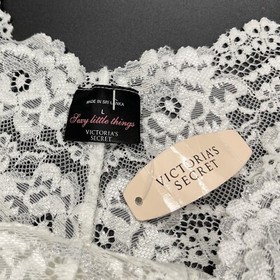 Vtg 2007 NEW Victoria's Secret Large Sexy Little Things Thong Panty White Lace