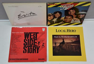 4 Movie Soundtracks FILM VINYL LP's 12'' West Side Story Evita Fame Local Hero