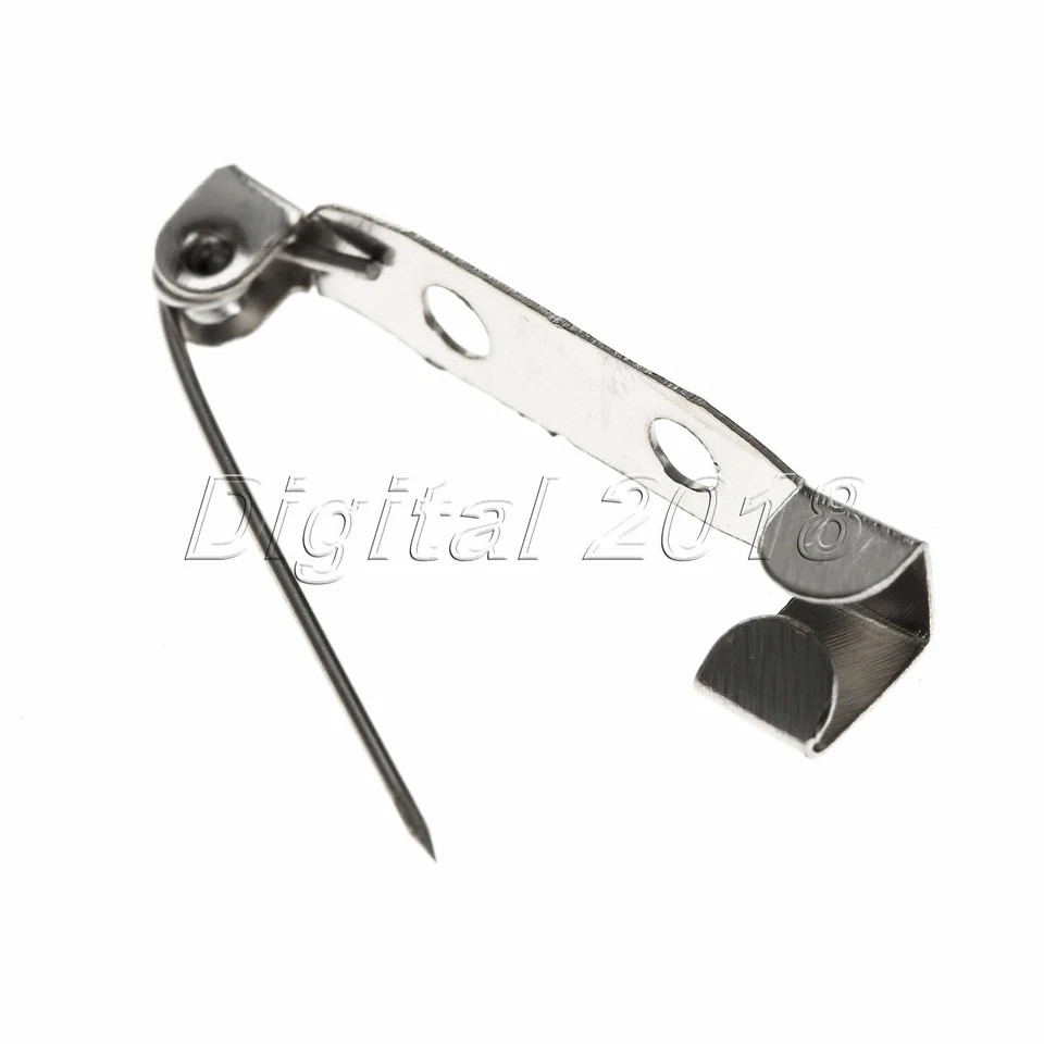 50Pcs 20/25mm Metal Brooch Back Catch Bar Pins Badge Findings Craft Home DIY Too - Image 2 of 4