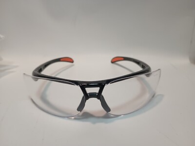 Uvex Protege Safety Glasses Black Frame Clear Lens S4200HS Anti Fog