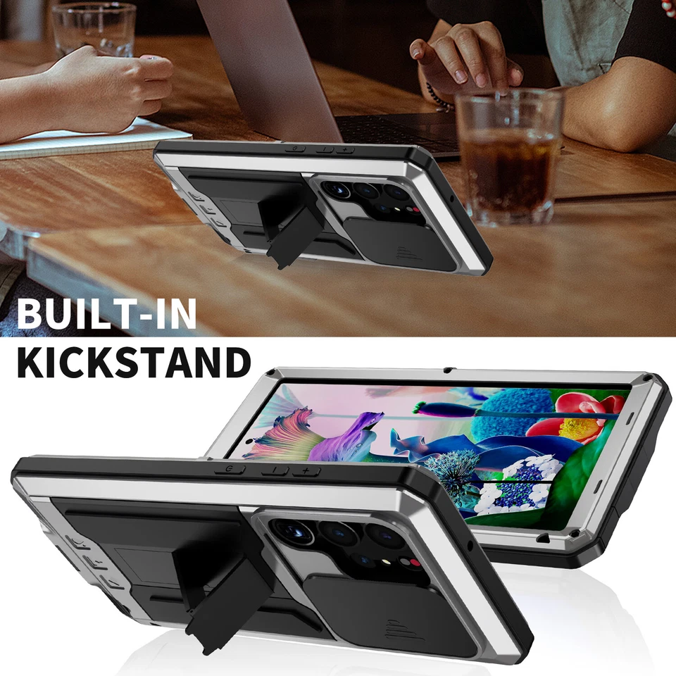 Capa vidro gorila alumínio à prova de choque para Samsung Galaxy S24 S23 Ultra S22 Plus - Imagem 2 de 4