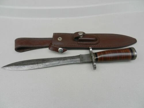 Hoja de acero de damasco Full Bowie Cuchillos de Hoja Fija De Colección