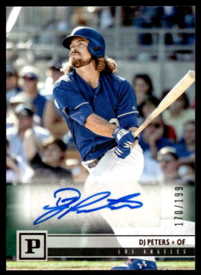 2018 Panini Chronicles DJ Peters Signature Auto Red /199 LA Dodgers
