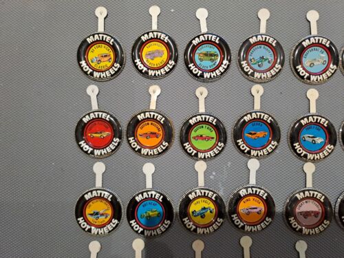 HOT WHEELS Mattel Vintage Redline Tin Button Badges LOT OF APPROX 50 - Picture 2 of 6