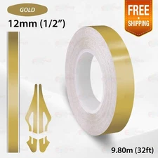 GOLD 1/2" 12mm Roll Pin Stripe PinStriping Trim Line Tape Vinyl Car SUV STICKER