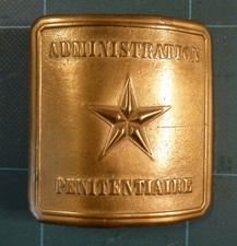 PLAQUE BOUCLE de CEINTURON de l'ADMINISTRATION PENITENTIAIRE, BAGNE GUYANE 1870
