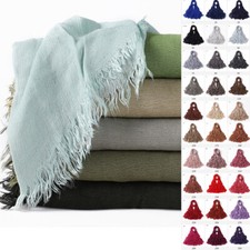 Women's Scarf Solid Muslim Headscarves Shawls Head Wraps 100 Rayon Breathable