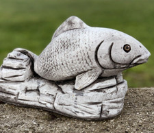 Koi fish statue Home and garden decor Concrete fish miniature Outdoor  sculpture