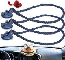 Car Cowboy Hat Holder for Truck     Easy-to-Use, Cotton Rope, Strong Suction Ca