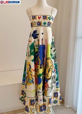 UK Women's Alemais Floral New Square Neck Halter Mid-length Dress Ladies**