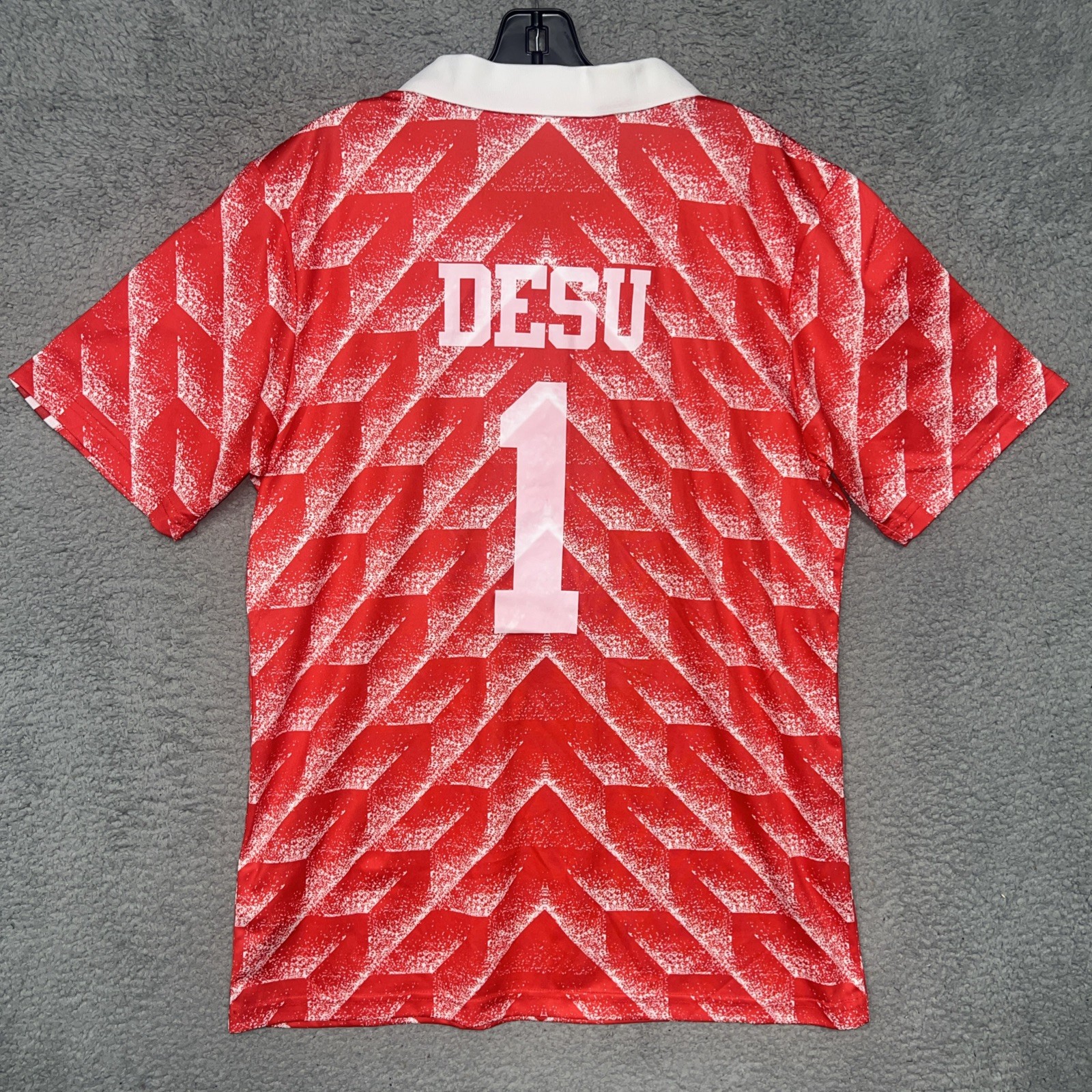 VTG Adidas Soviet Union CCCP  Russia Jersey Sz L Red Desu #1 Soccer Shirt 1988 thumbnail 2