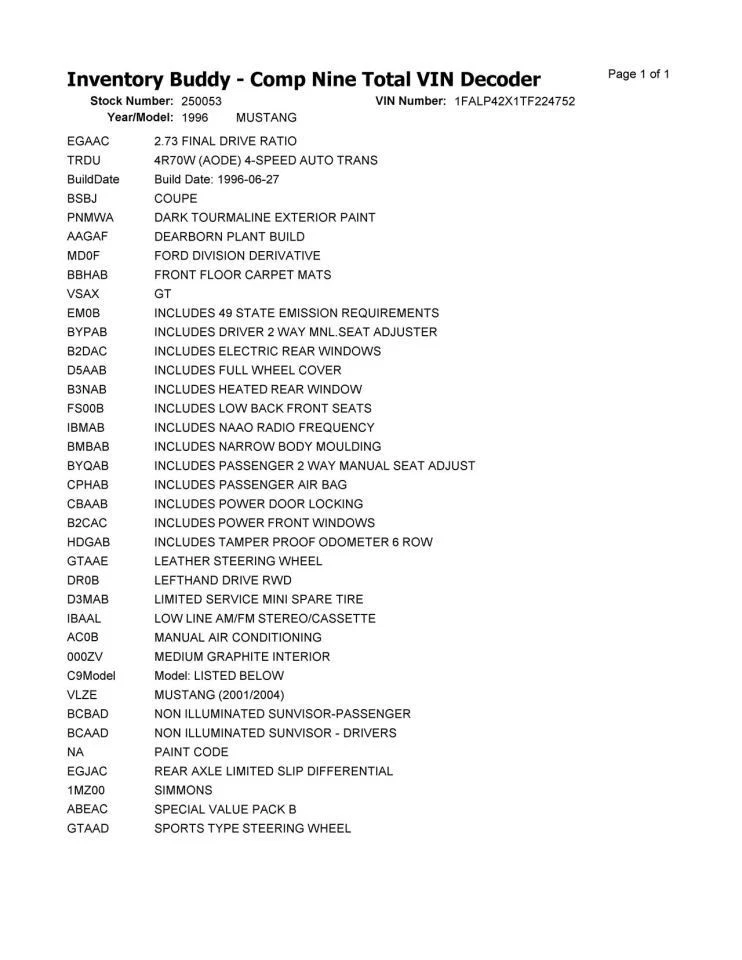 Alternator 8 Cylinder SOHC Fits 96-98 MUSTANG 2677065 - Image 2 of 2