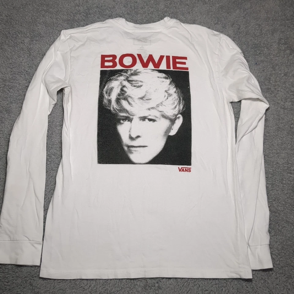 Camiseta Vans David Bowie Blanca A Cuadros Manga Larga Niños Talla Mediana 10-12 Foto 2 de 4