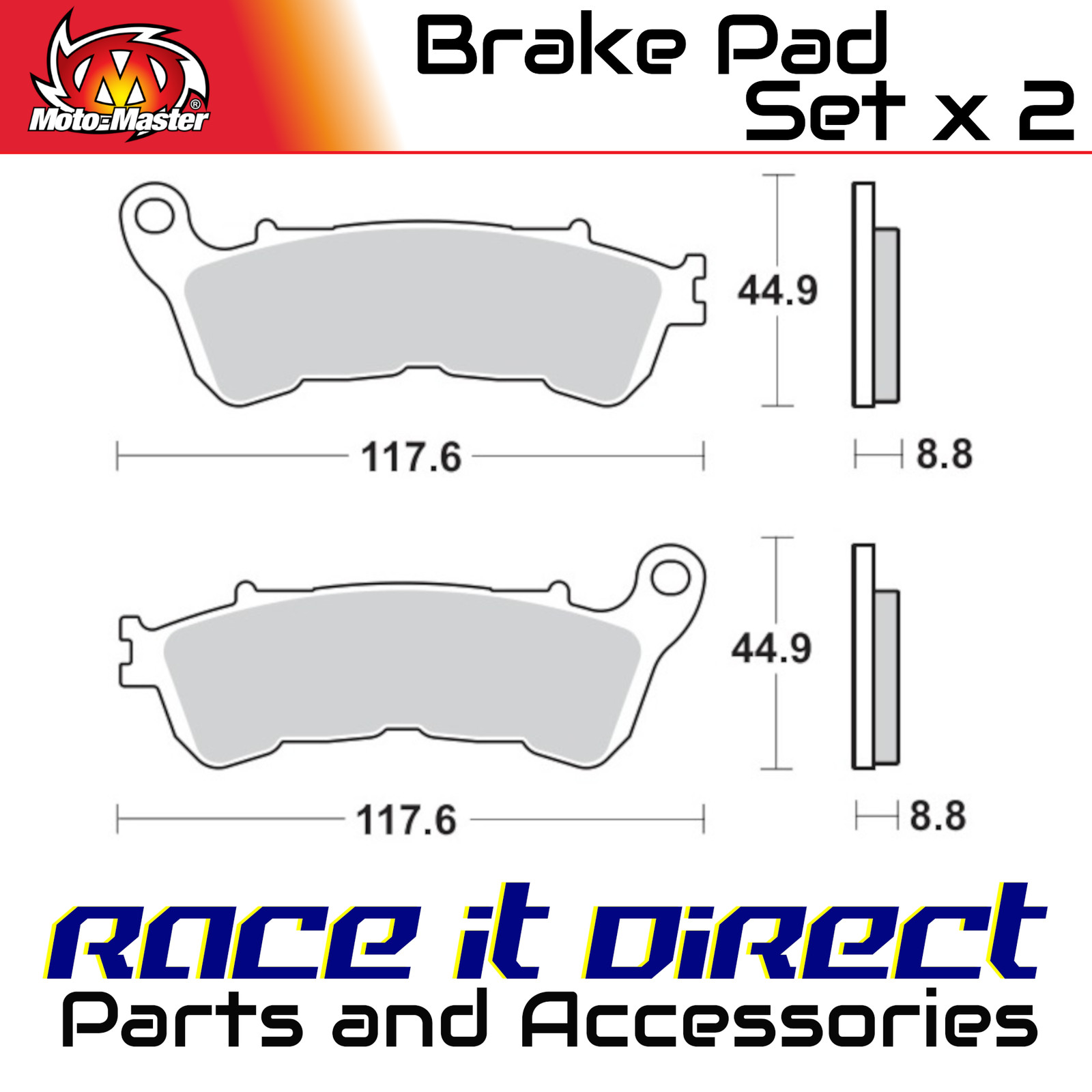 Brake Pads for HONDA CBF 500 ABS 2004-2006 Front Sinter MotoMaster