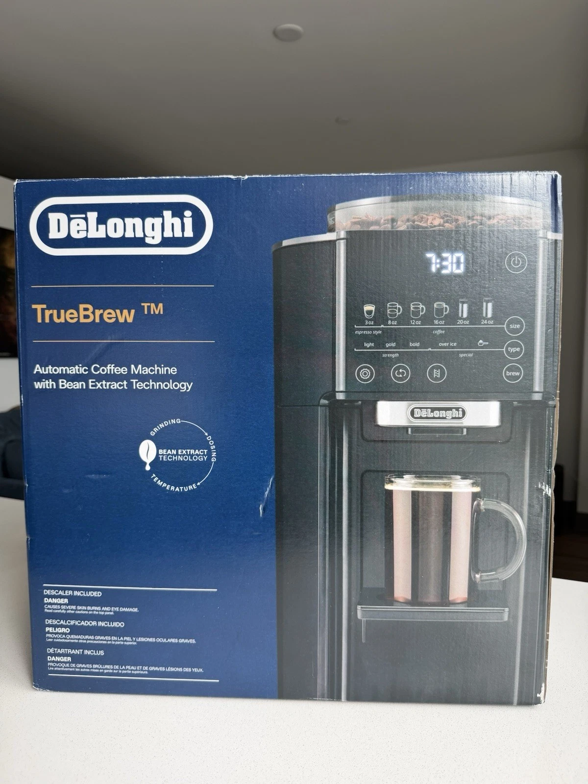 De'Longhi TrueBrew Automatic Coffee Maker w/ Bean Extract Technology-Black Matte