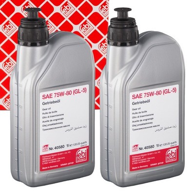 2L 2 Liter febi 40580 Getriebeöl GELB 75W-80 API GL-5 AUDI BMW FORD OPEL PSA VW