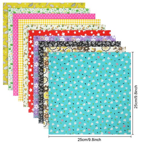56 Stück 25x25cm Blumen Baumwollstoff Punkte Muster Patchwork Quadrat Bündel DIY - Bild 2 von 7