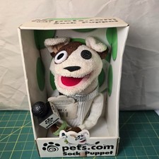 Pets.Com Sock Puppet Interview Dog Collectible Vintage New in Box Plush Rare