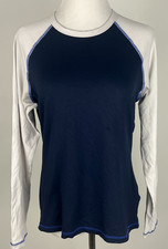 J.CREW L/S 'Colorblock Sun Shirt'/Rash Guard UV Protection - M, Blue White