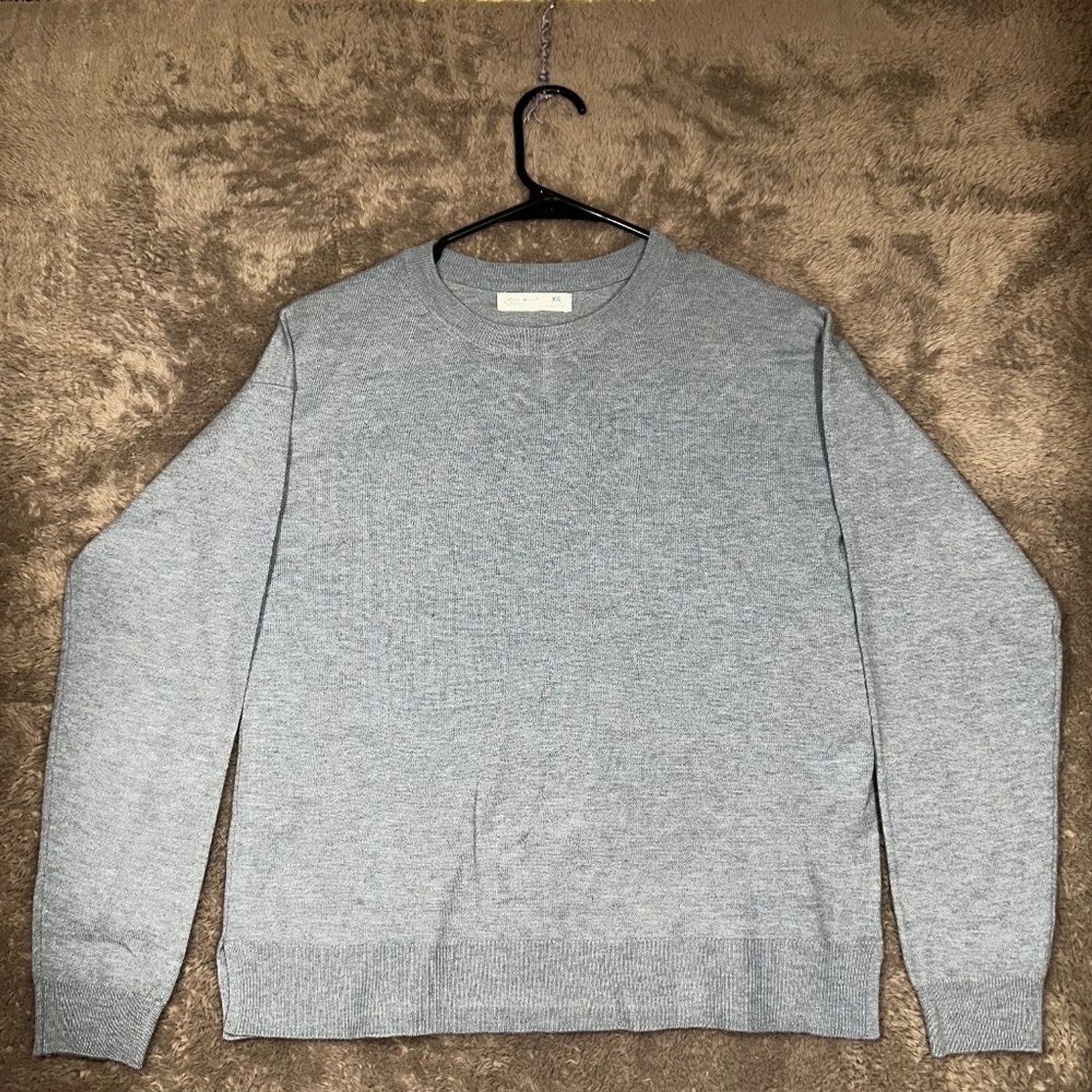 Primark Sweater Women XS Grey Crewneck Wool Blend Long Sleeve Ribbed Knit Top