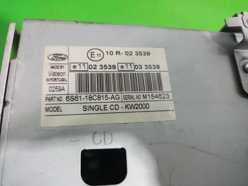 6S6118C815 Sistema Audio/Radio Cd para FORD FIESTA (CBK) Ambiente 2007 129460 - Imagen 5 de 10