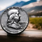 1958 franklin 90% Silver half dollar Uncirculated Brilliant Luster