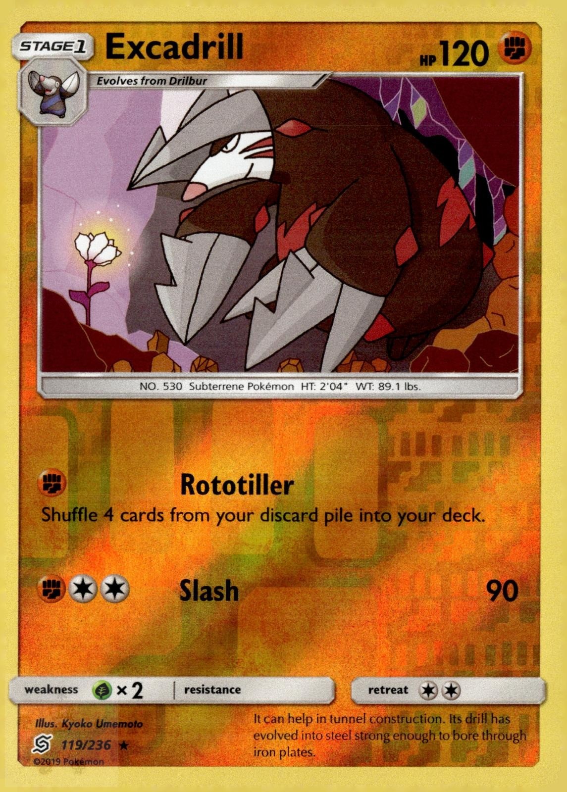 Excadrill 119/236 Rare Unified Minds Pokemon Reverse Holo NM/M