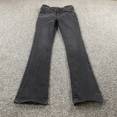 American Eagle Jeans Womens 8 Dark Black Denim Hi Rise Skinny Kick Boot Stretch