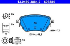 Bremsbelagsatz, Scheibenbremse 13.0460-3884.2 ATE für MERCEDES-BENZ A-CLASS CLA Bremsbelagsatz, Scheibenbremse 13.0460-3884.2 ATE für MERCEDES-BENZ A-CLASS CLA