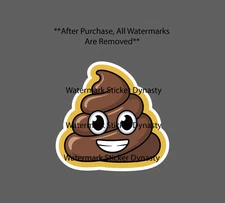 Poop Emoticon Sticker Waterproof Decal Emoji Funny Humor Text Smile Gift NEW