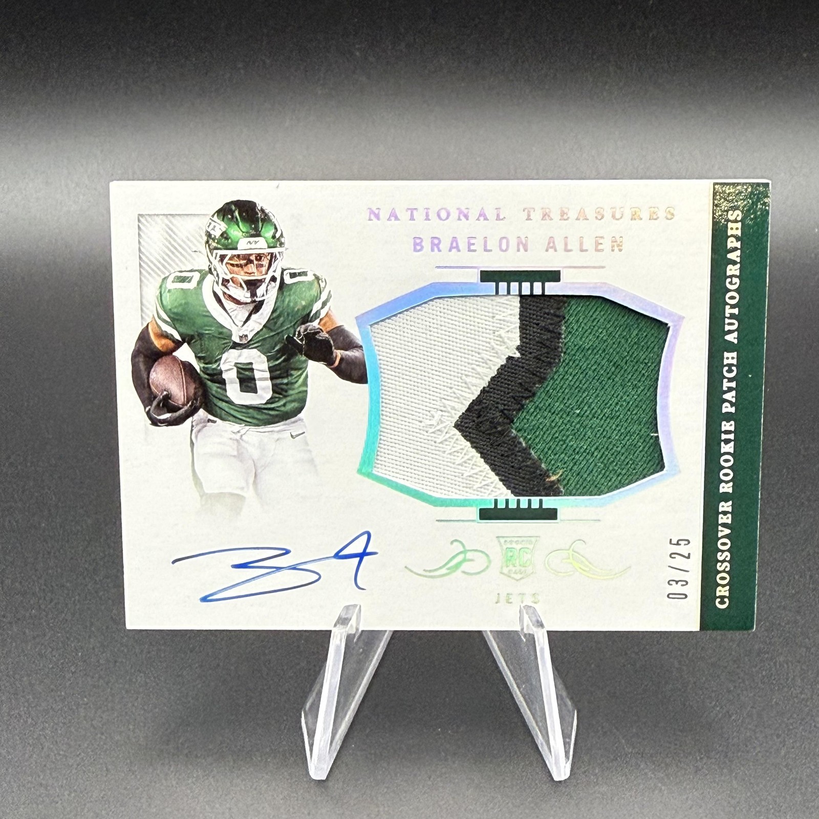 2024 National Treasures Braelon Allen Crossover Rookie Patch Auto Silver #/25