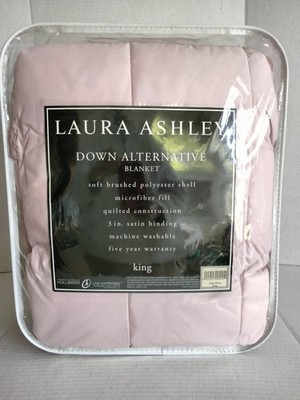 Laura Ashley King Down Alternative Pink Quilted Blanket