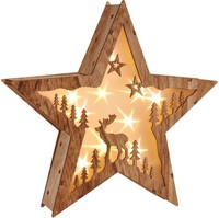 Led Weihnachtsdeko Holz Weihnachten Deko Beleuchtet Holzstern Warmweiß Hologramm