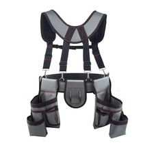 VEVOR 22-Pocket Tool Belt w/ Suspenders Heavy Duty Adjustable 32-68in