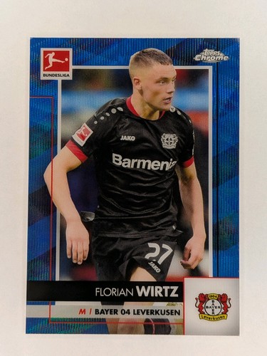 Florian Wirtz [Blue Wave Refractor] #64 2020 Topps Chrome Bundesliga card