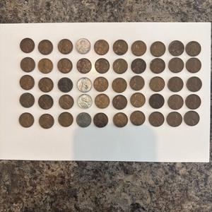 1940-1949 Wheat Ears Small Cents 5 Coins Per Date 50 Coins Total (#C-2)