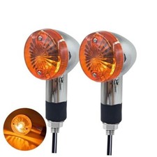2pcs Motorcycle Turn Signals Front Rear Turn Signal Blinker Light Amber
