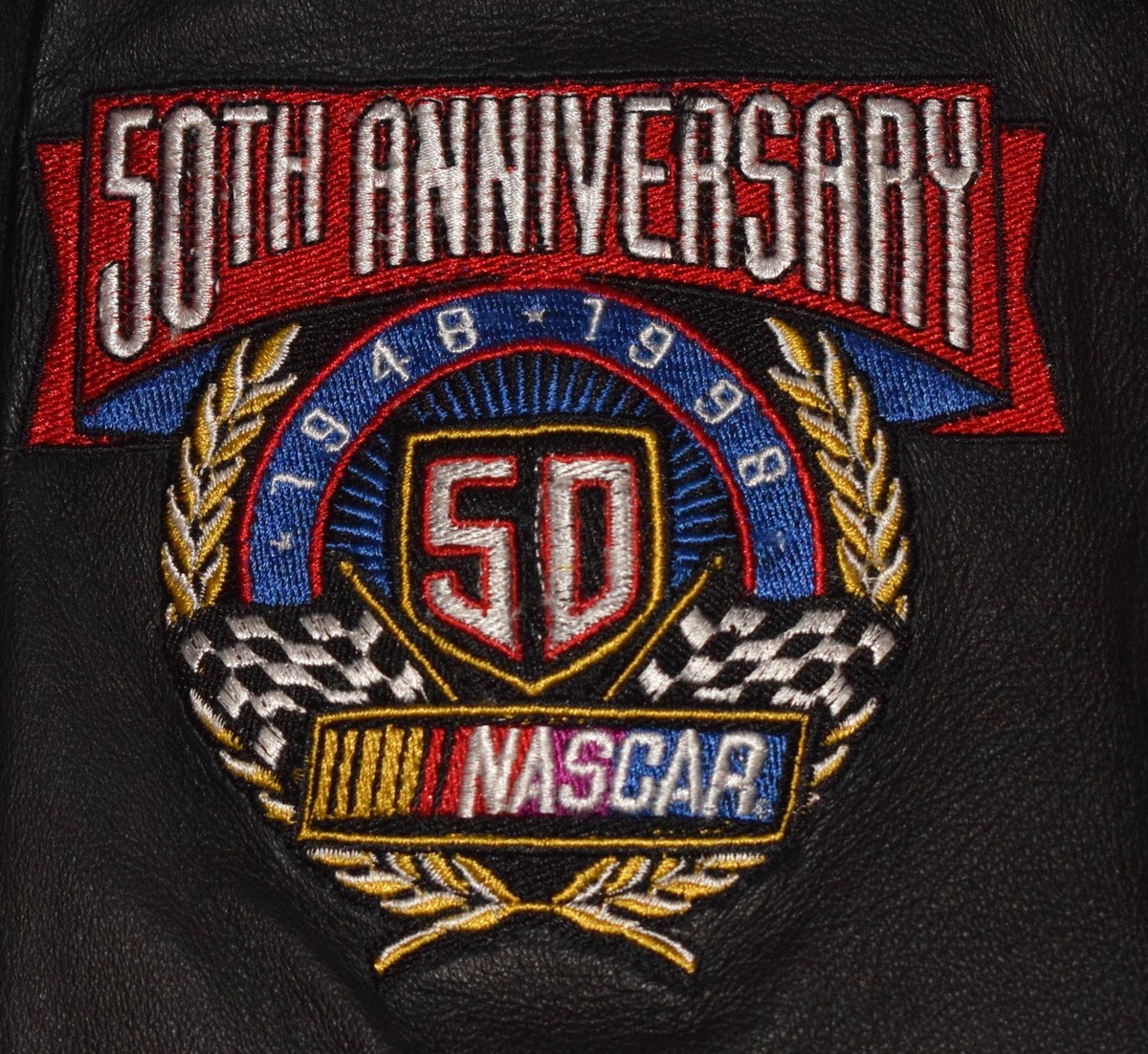 Jeff Hamilton Leather Jacket NASCAR 50th Anniversary Black
