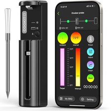 Wireless Bluetooth 5.3 Meat Food Probe Thermometer & App. Grill BBQ Oven Smoker.