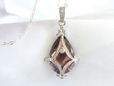Erica Courtney Sterling Silver 925 Antique Style Gem Enhancer Pendant Necklace