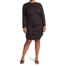 NWT Abound Ruched Floral Long sleeve dress size medium