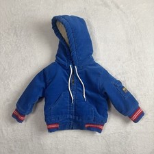 VTG Oshkosh B'Gosh Blue Corduroy Sherpa Lined Hoodie Jacket Toddler Size 18M
