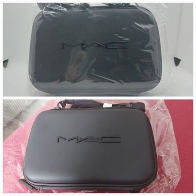 Neu MAC Cosmetics Schwarz Hartschalen Make-up Koffer Umhängetasche Kosmetiktasche